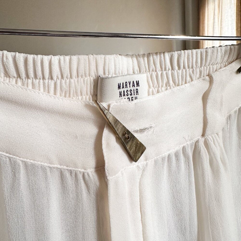 Maryam Nassir Zadeh White Sheer Culotte Shorts - Picture 3 of 4